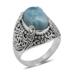 Larimar ring in 925 SS